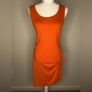 Athleta Orange Side Gather T-shirt Dress